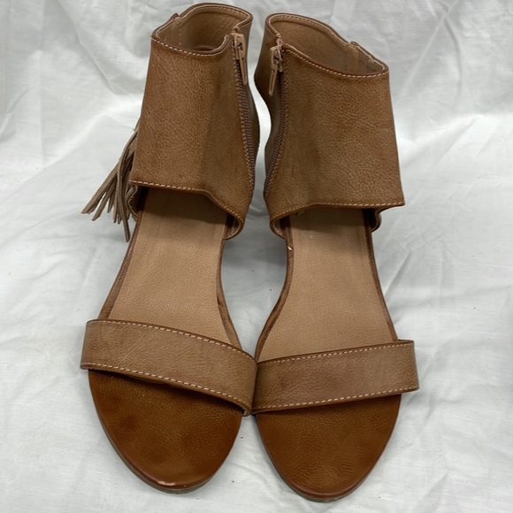 Rampage fringe side wedge heel boot sandals ladies sz 9m - Picture 2 of 8